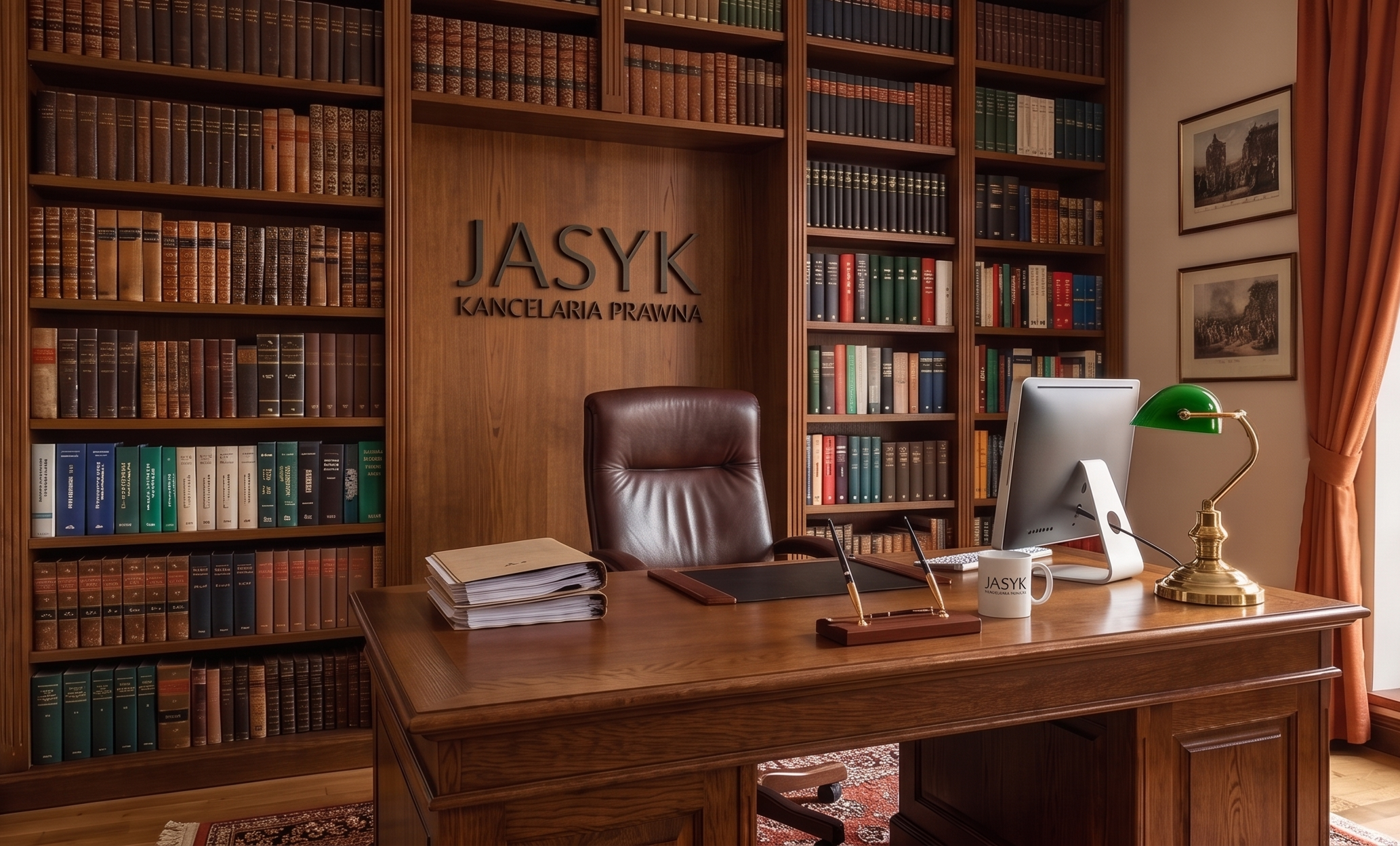 Jasny, przytulny i elegancki gabinet Kancelarii Prawnej Jasyk